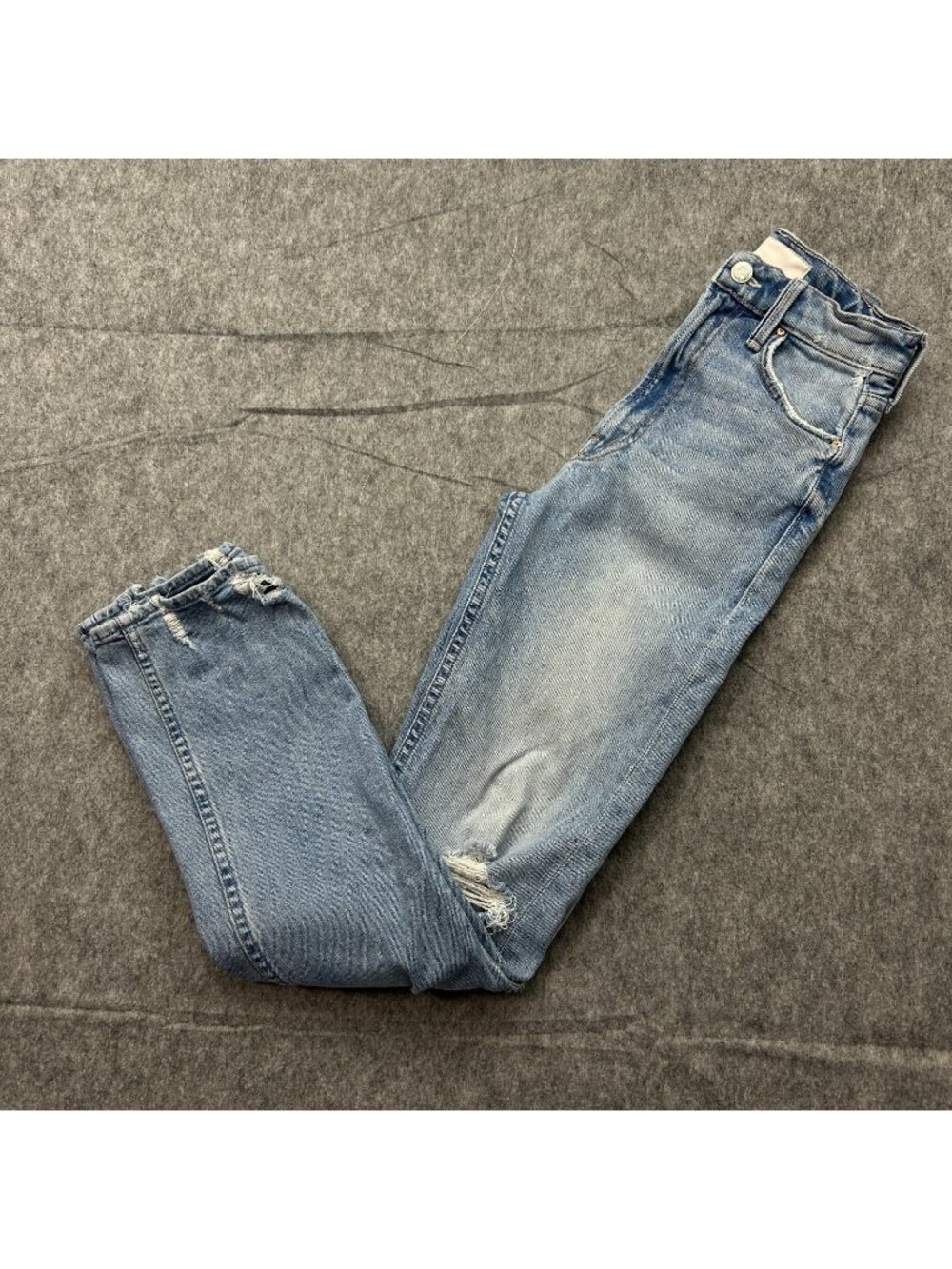 Mother Superior High Waisted Rider Skimp Jeans Women's Size 25 Distressed Denim